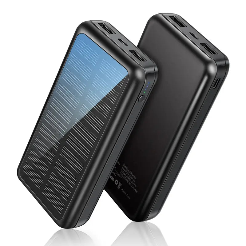 RETMSR 30000Mah Extended Capacity Battery Power Bank - Portable Rechargeable Mobile Charger, Dual USB-C Quick Charge, LED Lights, for Smartphones, Android Devices (Black)
