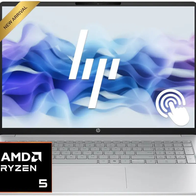 HP 16-In Omnibook Built-In Solid State Drive Laptop - WUXGA IPS Touchscreen, AMD Ryzen 5 4000-Series, 8GB DDR5 RAM, 256GB SSD, Long Battery, Wi-Fi 6, Windows 11, Office-Ready with Office 365 for the Web, Solid State Drive Laptops
