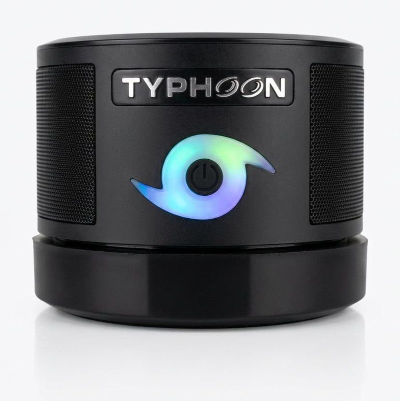 TYPHOON Portable Bluetooth Tumbler Speaker - Waterproof, 360° Sound, USB-C Rechargeable, LED Light, Perfect for Outdoor Adventures