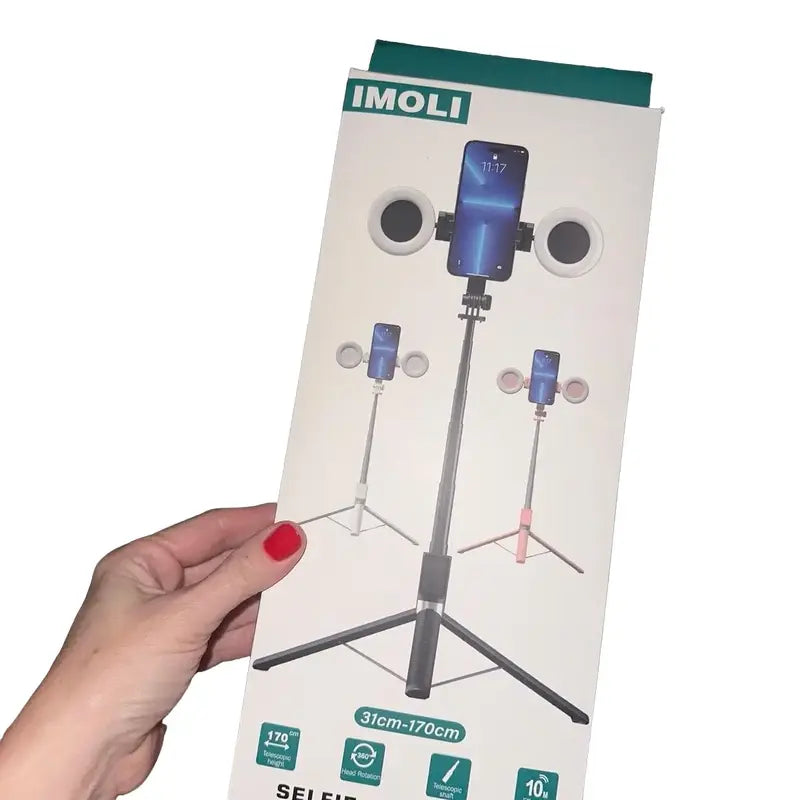 Aluminum Selfie Stick Tripod Combo with Bluetooth Remote Control for Mobile Phones - Detachable